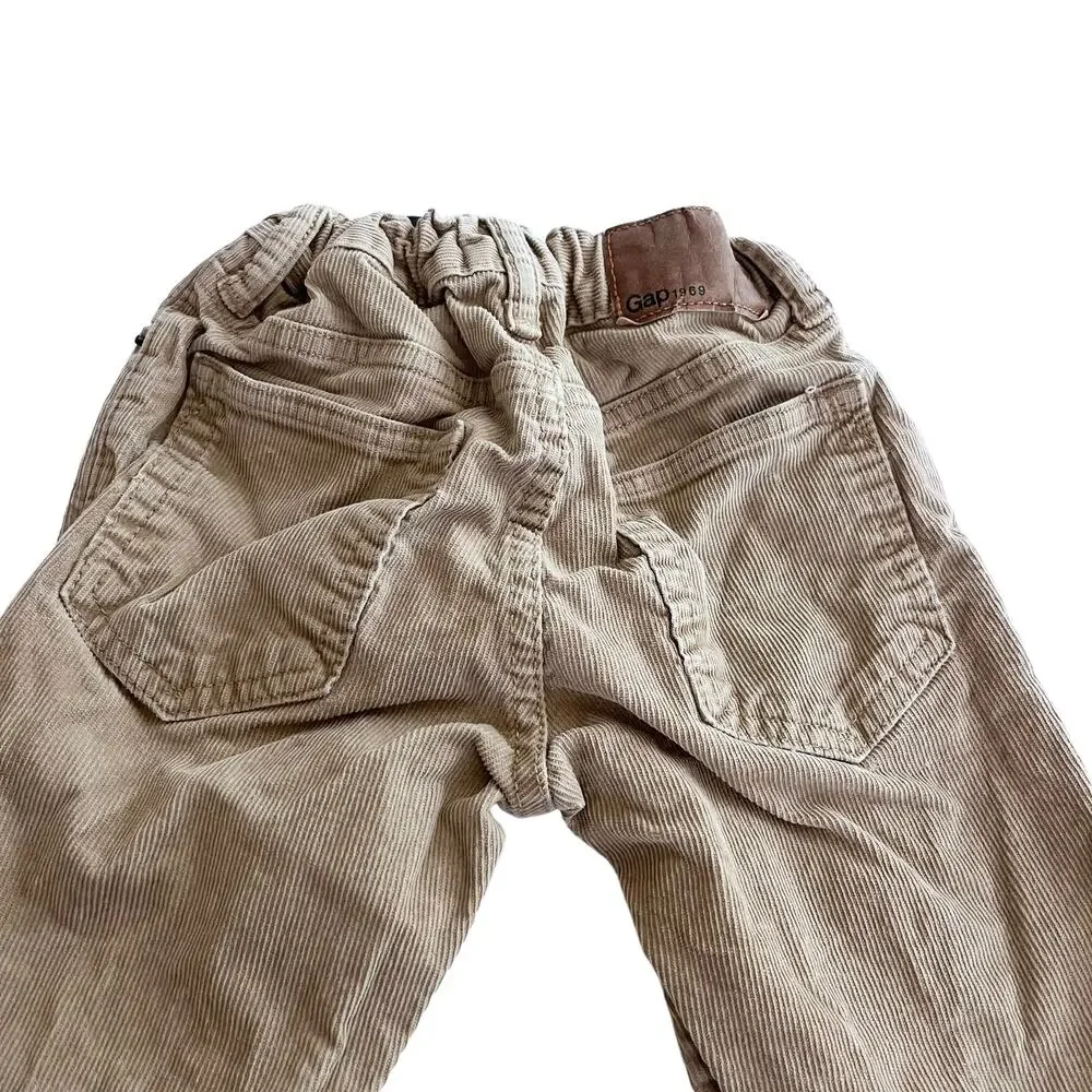 GAP boys tan khaki corduroy pants 6 regular slim